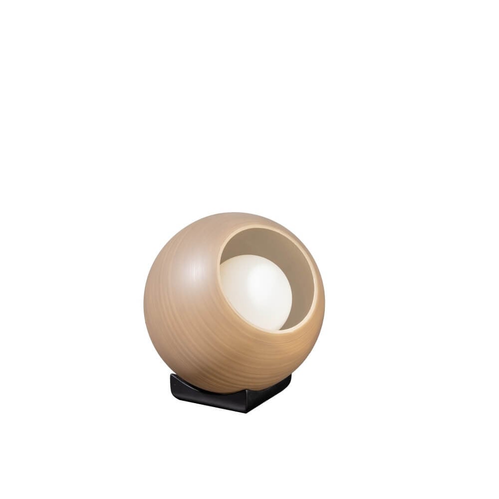 ETH Tafellamp Orb Saturn modern beige en zwart met glas en metaal Ø 20cm