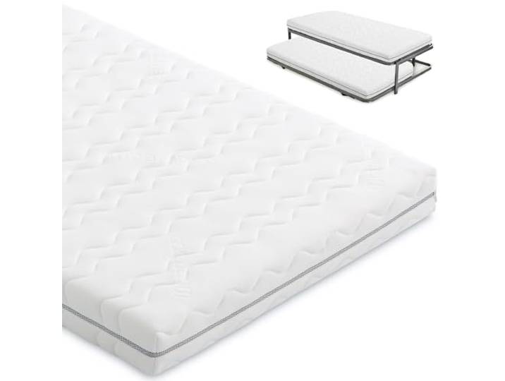 ErossConfort Matratze für Ausziehbett, Jugendbett, 90 x 190 cm, antibakterielle Behandlung, antiallergen, Bezug mit Reißverschluss, waschbar, atmungsaktiv und abnehmbar