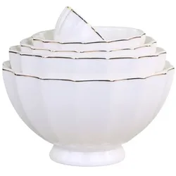 Chic Antique Arés Schüssel 5er-Set, H9/D15,5 cm, weiß