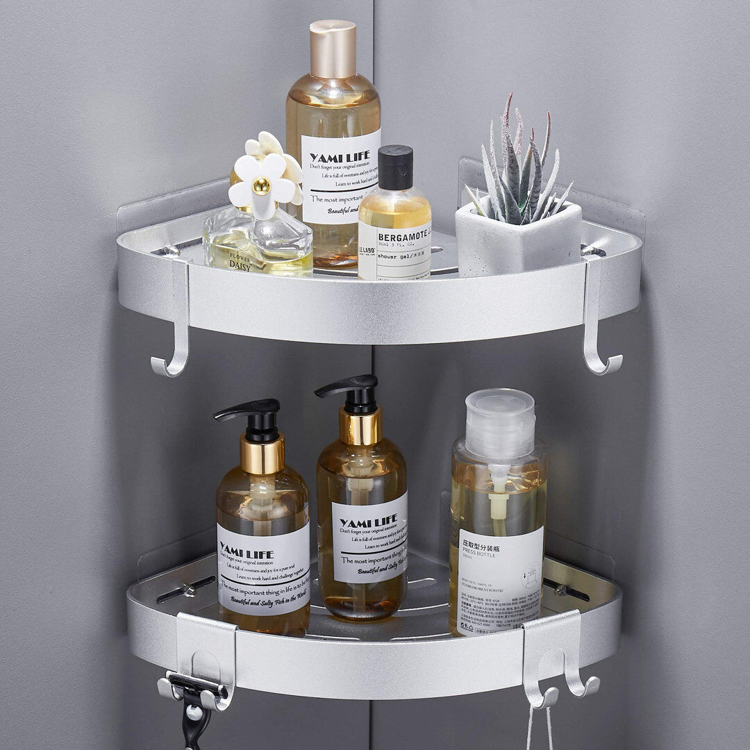 Rebrilliant Shower Caddy Glossy Silver 3.7cm H X 30.6cm W X 22.5cm D