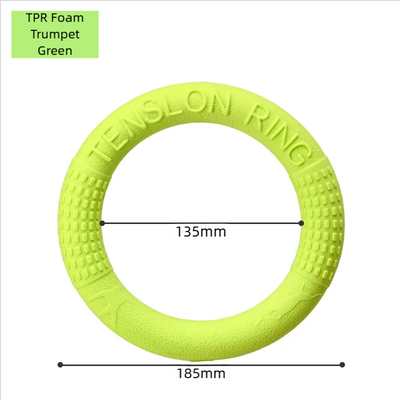 The Handy Homestead Dog Flying Disc Training Ring Interactive Fetch Toy green