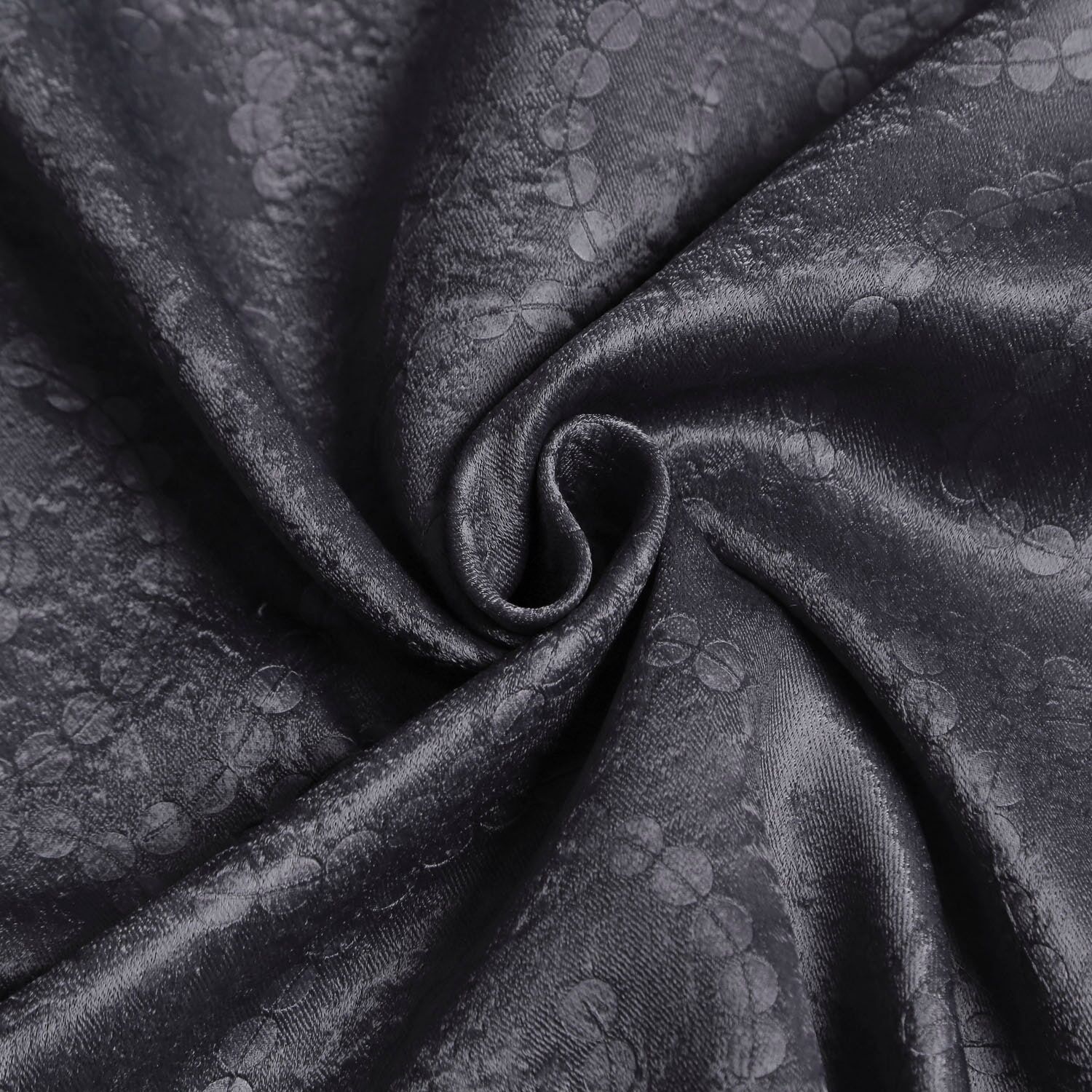 Gardine GERSTER "Caron" Gr. 1, grau (dunkelgrau), B:140cm H:245cm, Wirkware, Polyester, Gardinen, Gardine, Deko Ösenschal "Caron" mit Prägung dunkelgrau 245cm, Ösen, 140cm