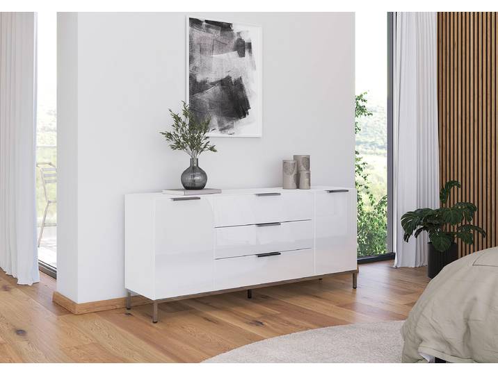 Buffet Flipp Verre avec structure 72 cm 160cm Blanc