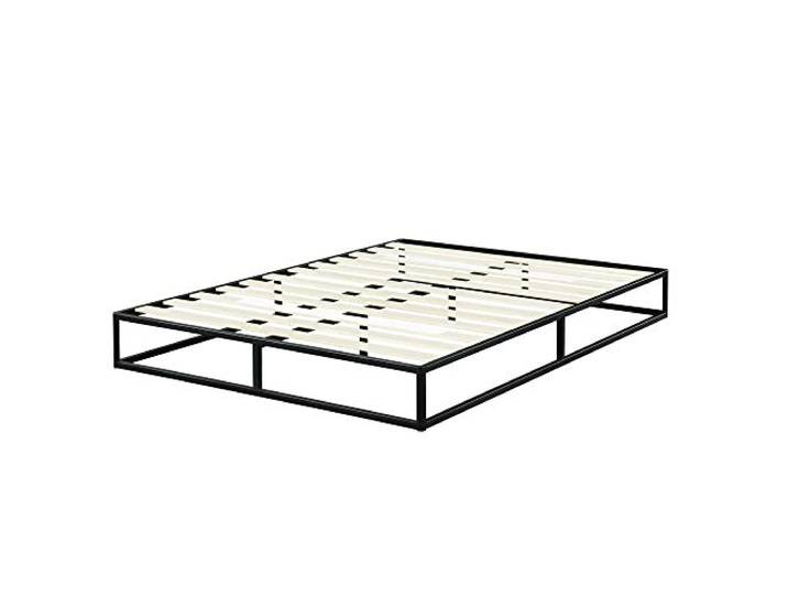 Olee Sleep 22cm Modernes Metall-Plattform-Bettgestell / Bett Mit Holzlatten / Matratzenrahmen / Kein Boxspring Erforderlich / 90 x 200cm / Twin / Schwarz