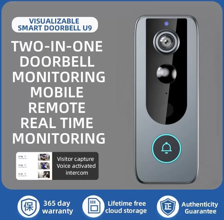 INF Kabellose Zwei-Wege-Audio HD Video Türklingel mit Regenschutz - Smart Home Sicherheit