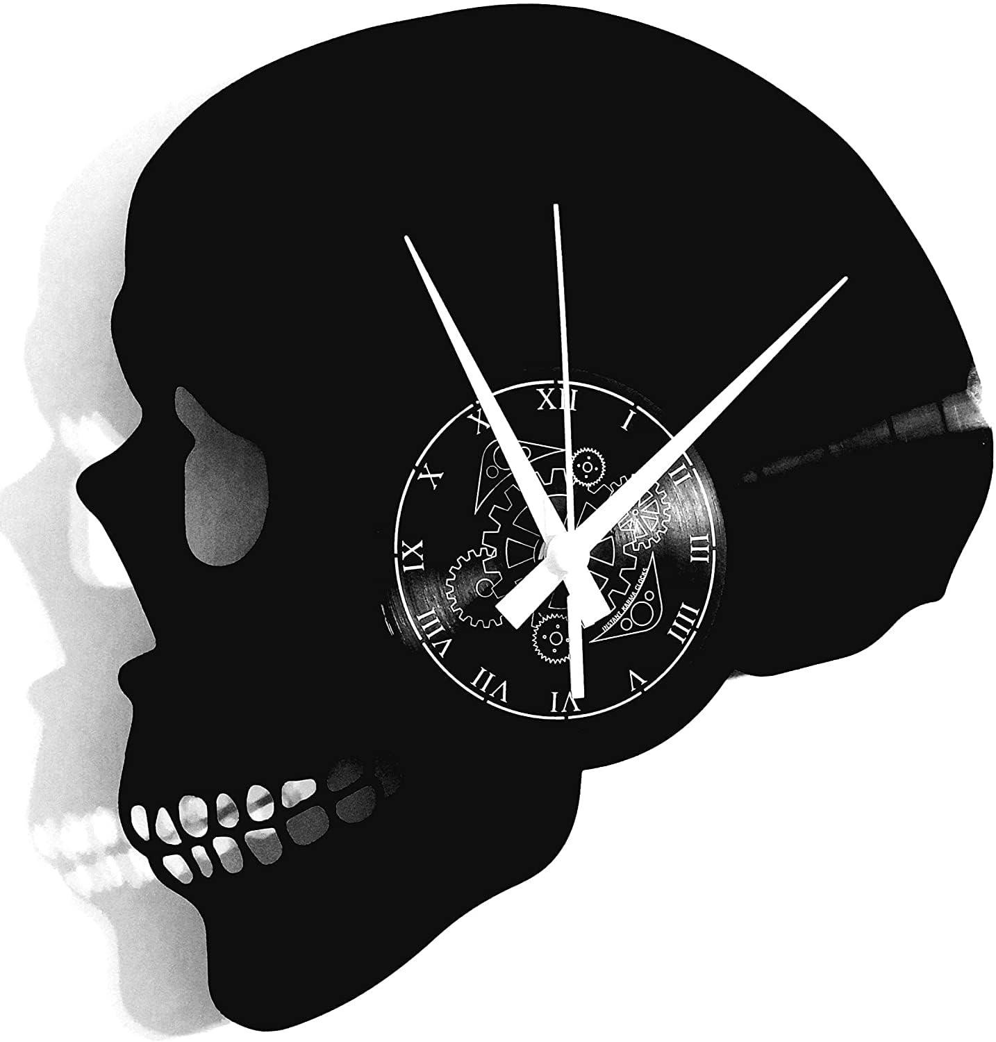 Dripio Analoge Wandklok met Schedelmotief en Halloween Stijl, 30 cm