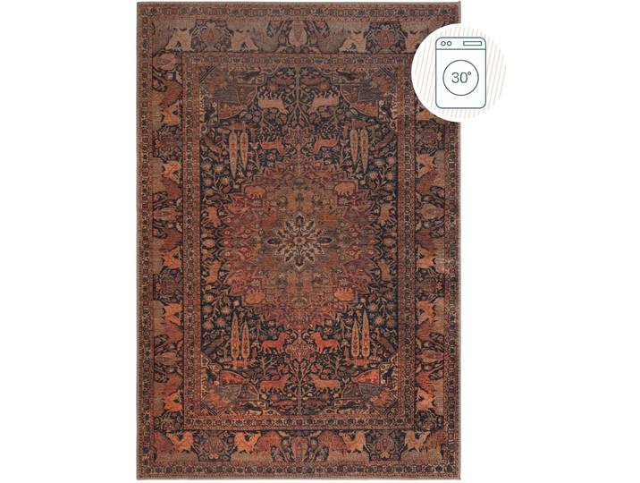 Teppich Mezri hellgrau Paisleymuster Polyester 190 x 290 cm