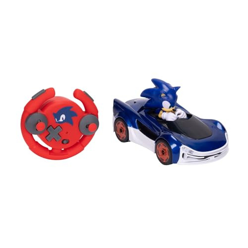 Jakks Pacific Sonic The Hedgehog Speed Star Lightning Drifting RC-auto met verlichte wielen, blauw en wit
