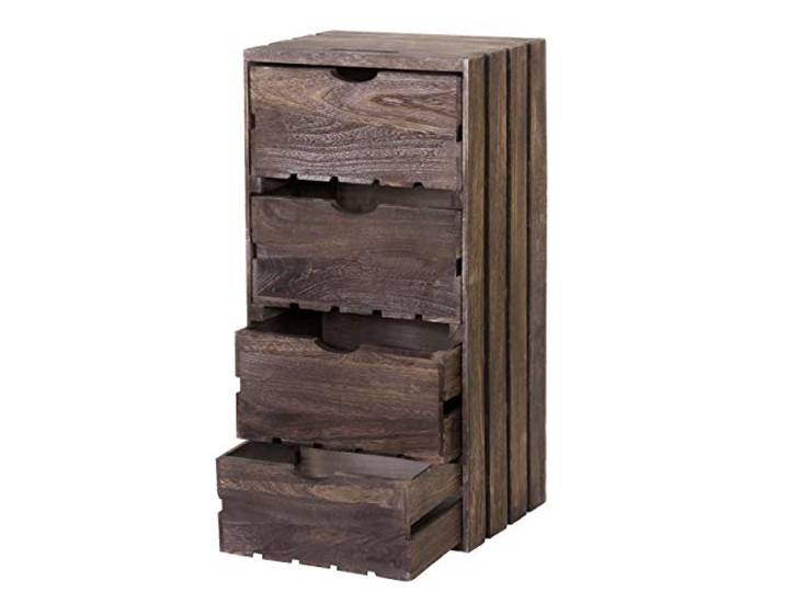 Mendler Kommode HWC-C62 4 Schubladen 70x32x26cm - braun Schubladenkommode, Holzkiste, Shabby-Look, Vintage