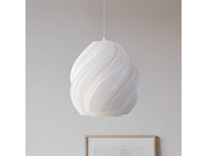 Nuvia Pendelleuchte, weiß, Ø 30 cm, 3D Druck - Lindby - Wohnzimmer - Modern - Kunststoff - Einflammig