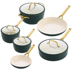 Greenpan Pfanne, Pfannenset + Topfset, Türkis, Grün