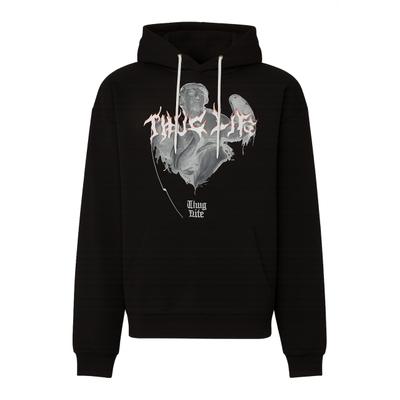 Kapuzensweatshirt THUG LIFE "Thug Life Thug Life Atmosphere Hoodies", Herren, Gr. M, schwarz, 100% Baumwolle, bedruckt, Rundhals, Sweatshirts
