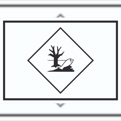 HB-Druck Schild Kenn­zeichen Umwelt­gefähr­dend Symbol Fisch Wasser Baum A3 Rückseite selbstklebend