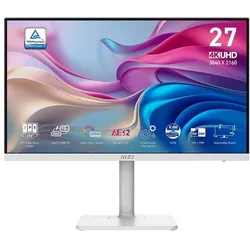 MSI Monitor 27 Zoll Modern MD272UPHW LED/UHD/Flach/60Hz/Weiss (3840 x 2160 Pixel, 27"), Monitor, Schwarz