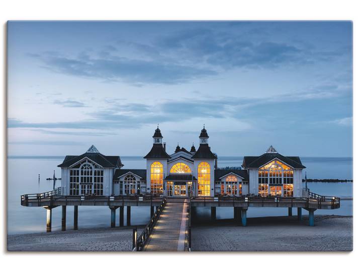 Wandbild ARTLAND Seebrücke Sellin , blau (farbe bild(er): blau), B:90cm H:60cm, Bilder, Wandbild, als Alubild, Leinwandbild in verschied. Grössen