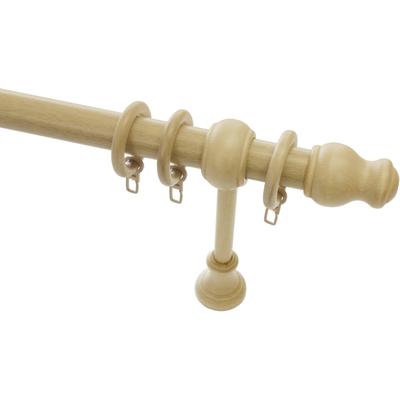 Gardinenstange GARDINIA "Set Holz" Gr. 3, beige (natur), L:200cm Ø:28mm, Holzwerkstoff, Gardinenstangen, 1-Lauf
