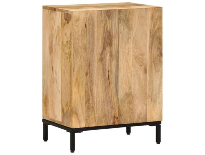Makastle Sideboard 53x35x72 cm in Braun aus Massivem Mangoholz mit 2 Türen für Wohnzimmer und Schlafzimmer