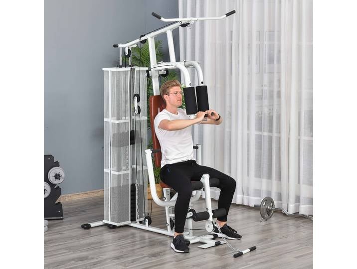 HOMCOM Station Musculation Complète Acier 45kg