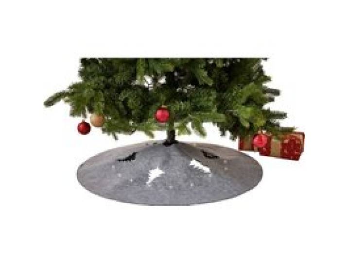 LIVARNO® Couvre-pied de sapin de Noël LED, Ø 100 cm. (Rond, gris)
