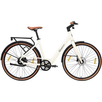 E-Bike SACHSENRAD "C3V Roma II mit intelligenter Unterstützungsstufe" Gr. 49, weiß (marmorweiß), Elektrofahrräder, 49cm, 28 Zoll (71,12cm), KI-Unterstützung, Riemenantrieb, Tiefeinsteiger, Alarmanlage