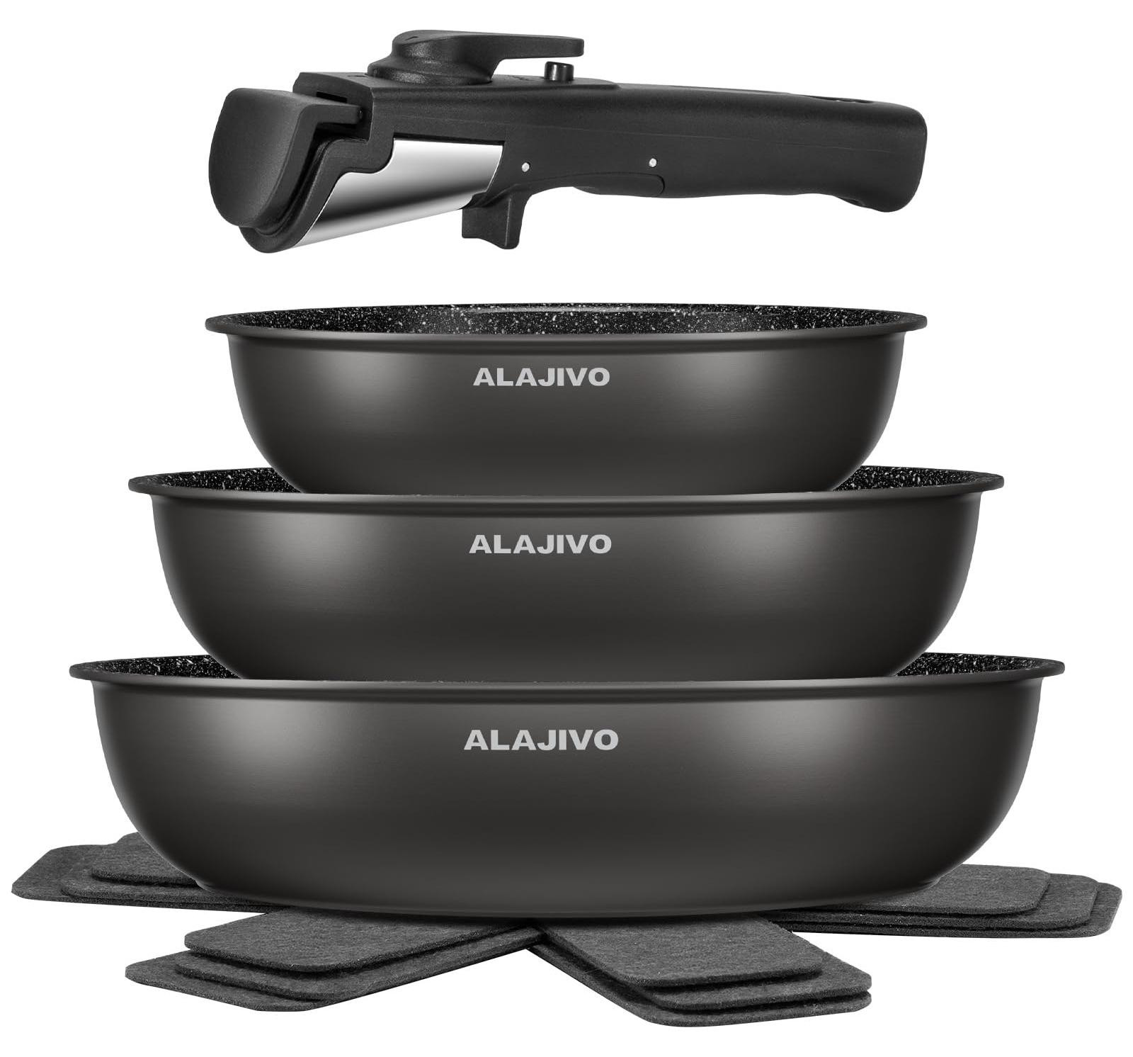 Dripio 7-delige aluminium kookgerei-set met antiaanbaklaag, ovenbestendig