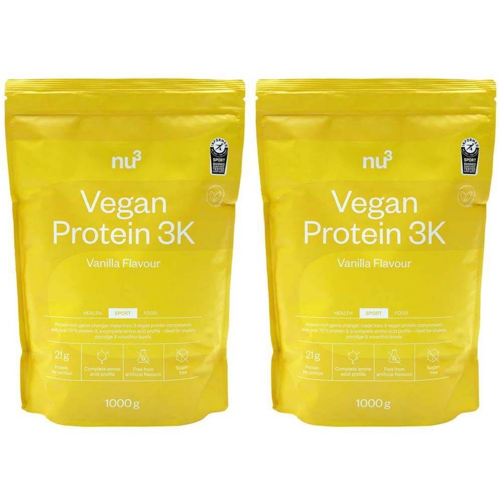 nu3 Vegan Protein 3K Vanille 1000g Doppelpack 2x1000 g Pulver