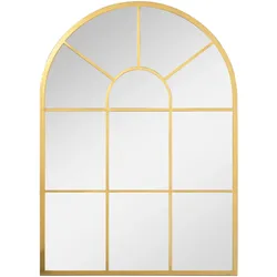 WANDSPIEGEL Fensterspiegel 70 x 50cm Flurspiegel mit Metallrahmen Gold