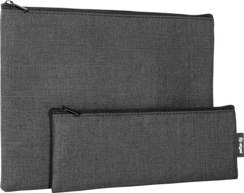 Sigel BA521 Zubehör Tasche Organizer Set | 25 x 18 x 1cm | 22 x 18 x 1cm Recycled PET, Synthetischer Filz Dunkelgrau