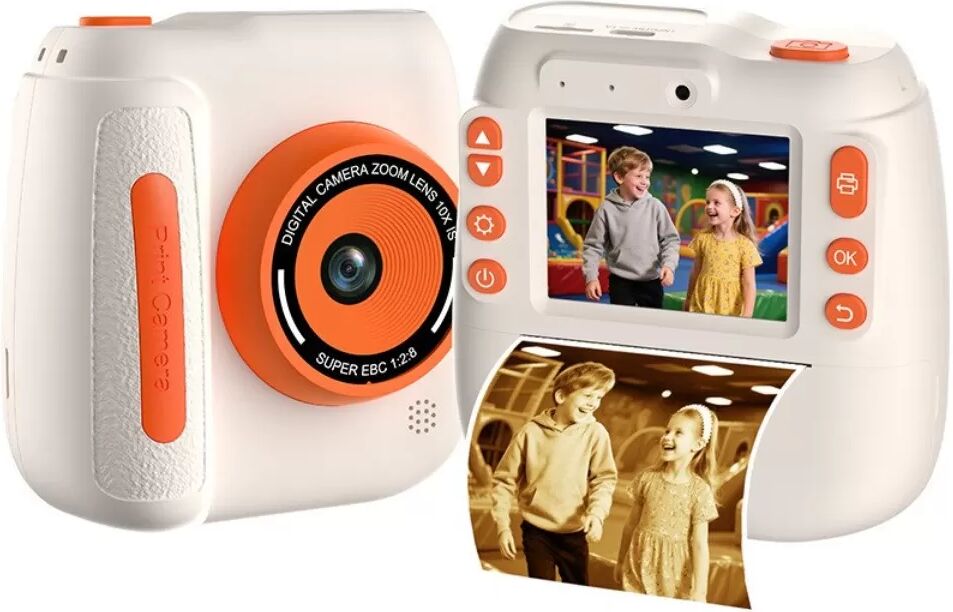 INF Appareil photo instantané avec impression et carte 32GB - 48MP, écran IPS 2.4-inch, vidéo 1080p, charge USB-C Orange