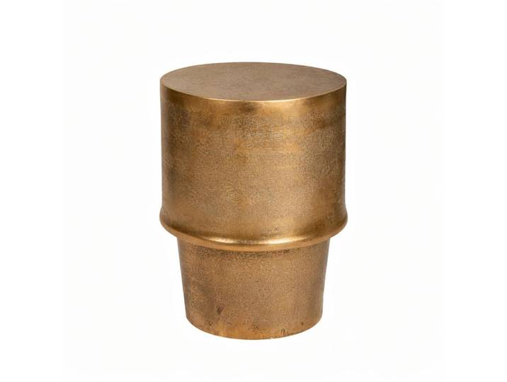 Table d'appoint dorée design tambour