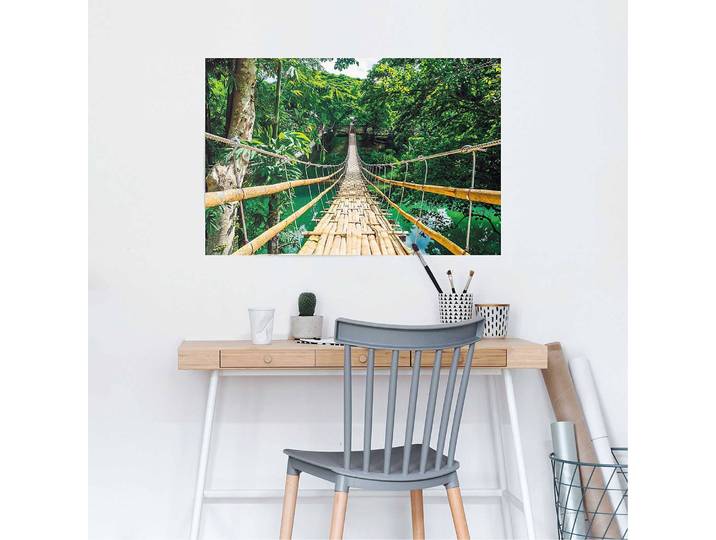 Poster Pont de la jungle Papier Vert 61 x 92 x 0cm