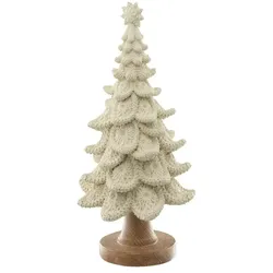 HOME STORY Deko Tannenbaum   , creme , Polyresin (Kunstharz) , Maße (cm): B: 20,7 H: 42,6