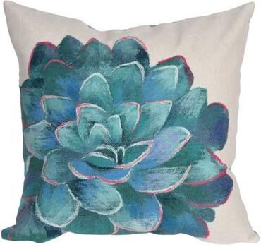 Trans Ocean Import Co Inc "Garden Succulent Decorative Pillow 20"" Square, 20"" Square, Ivory"