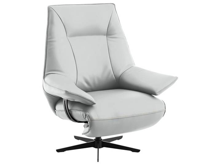 Dieter Knoll Relaxsessel, Hellgrau, Metall, Echtleder, Nappaleder, 92x79x82 cm, Dgm, Fussart wählbar, Lederauswahl, Stoffauswahl, Netzbetrieb, integrierter Akku, Sitzfläche 360° drehbar, gepolsterte Armlehnen, inklusive Armlehnen, Wohnzimmer, Sessel, Relaxsessel