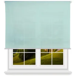 WellHome - Lichtdurchlässiges Polyester-Rollo 130 x 180 cm (Breite x Höhe) hellblau