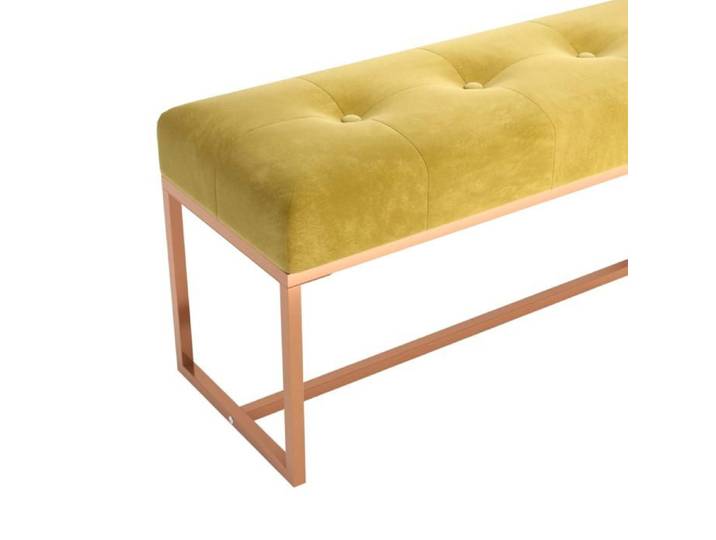 Black Friday  Banc salon - JILL - Banquette/Coffre - Jaune moutarde 110x36x45 cm - Velours BB261