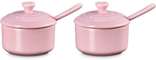 Le Creuset Stoneware Serenity Matte Sugar Pink Set of 2 Condiment Pots