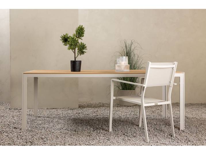 Gartentisch Tareen - eine harmonische Kombination aus Natürlichkeit und Stabilität - Beige - Natur - 205x90 - Luxusbetten24