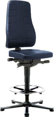 Drehstuhl All-in-One 9641, mit Gleiter und Aufstiegshilfe, Kunstlederpolster, blau