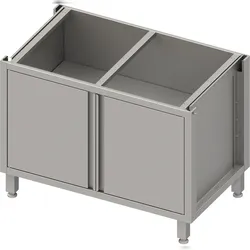 Stalgast Unterschrank Boxversion 2.0, für Beine/Sockelrahmen, mit Flügeltüren 700x640x660 mm
