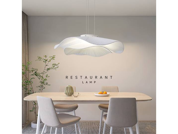 Moderne Simple tissu pendentif LED lumières salle à manger nordique lustre lampe barre suspension lampe décor à la maison lumière à intensité variable lampara