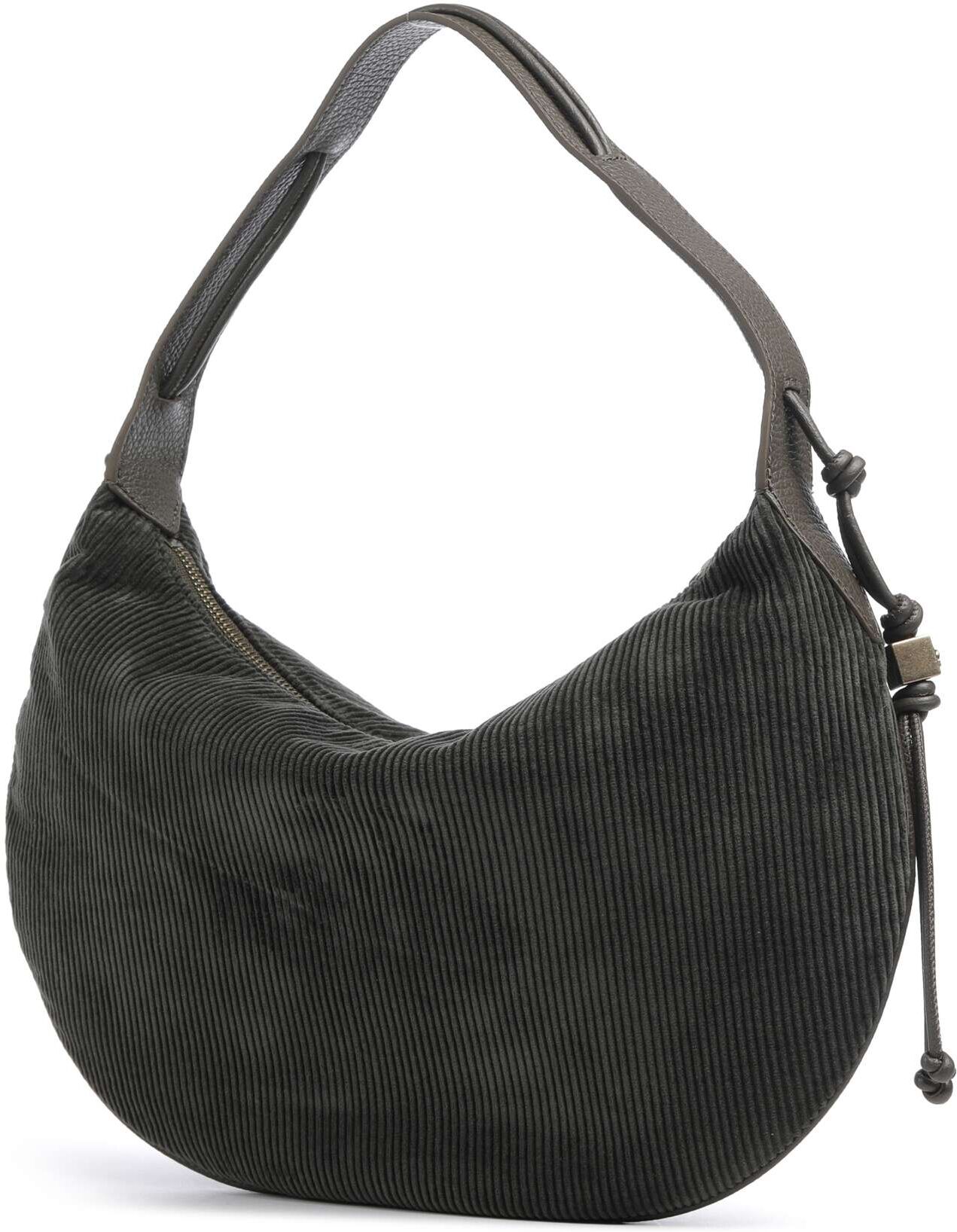 Coccinelle Thess Corduroy Beuteltasche aus Leder, oliv