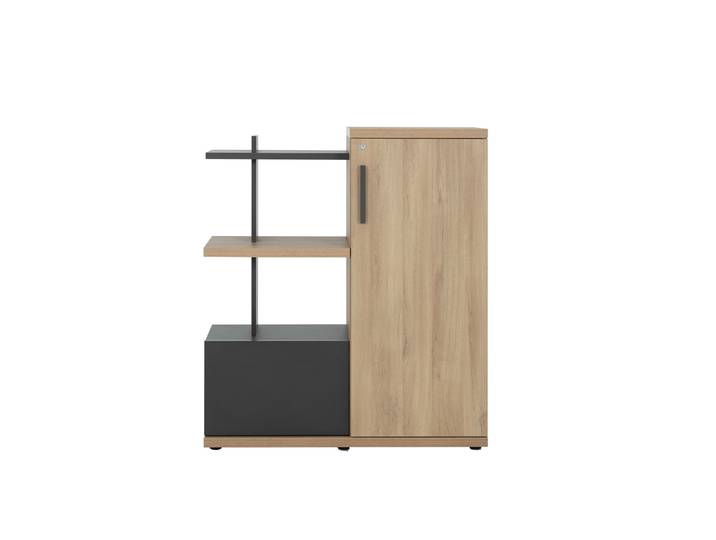Meuble de rangement compact Osiris - L.108 x P.45 x H.123 cm - Chêne Bocage