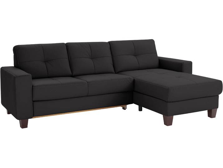 Ecksofa, Dunkelbraun, 251x164 cm, Luxus-Microfaser, Mit Bettkasten & Vorziehfunktion, Modern