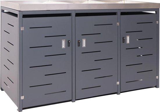 Abfalleimer mit doppeltem Boden, Containerberging mit Pflanzkasten aus Edelstahl, 78kg, 125x198x84cm