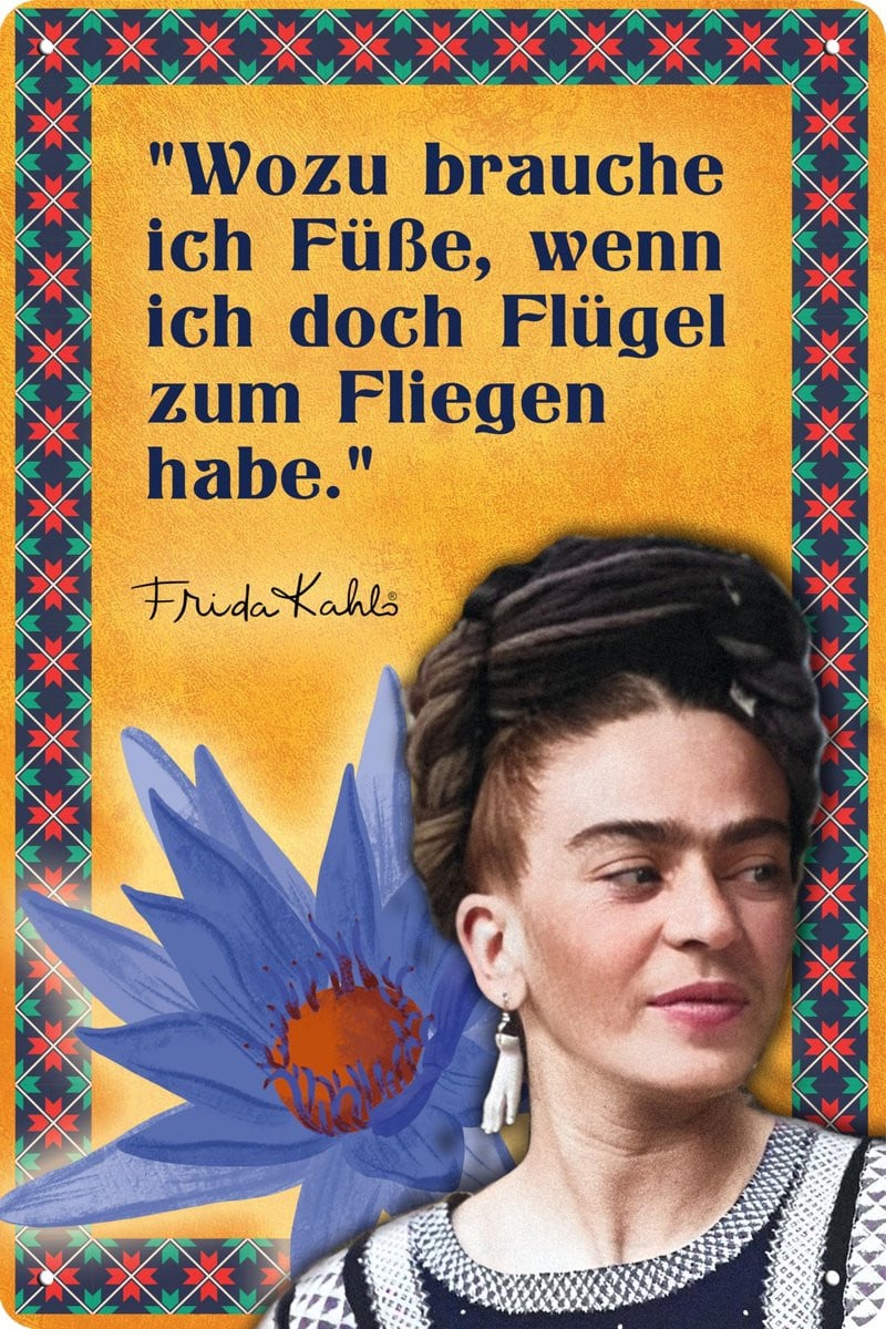 Schilderij decoratie Frida Kahlo kunstblad 20 x 14 cm
