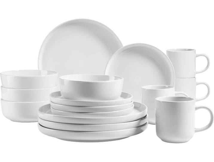 Kombiservice GOODPRODUCT Kaarre , weiss (weiß), Steinzeug, Geschirr-Sets, Kombiservice, 16 Teile, Geschirrset für 4 Personen