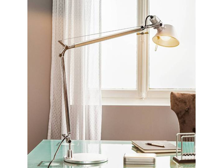 Artemide Tischleuchtelampe Tolomeo, alu / grau / zink, für Arbeitszimmer / Büro, Aluminium, Design