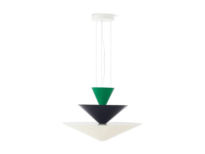 &Tradition Gio LN15 Pendelleuchte Ø92 cm Signal green-deep blue-ecru
