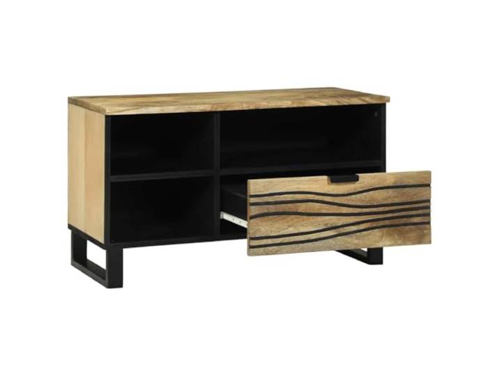 GKHPYURE TV-Schrank mit Schublade, braun, 80 x 33 x 46 cm, Holz Minimalistisches Design, 3 Einlegeböden, Wandmontage, einfache Montage, platzsparende Lösung